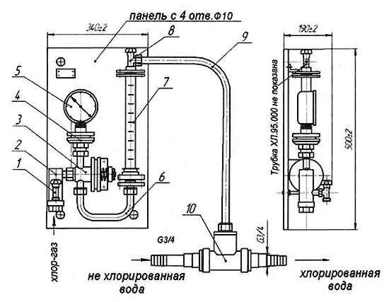 Рис.1. Чертеж хлоратора ЛОНИИ-100КМ