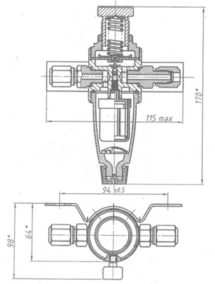 Рис.2. Габаритные и монтажные размеры редукторов РДФ-3М1, РДФ-3М2