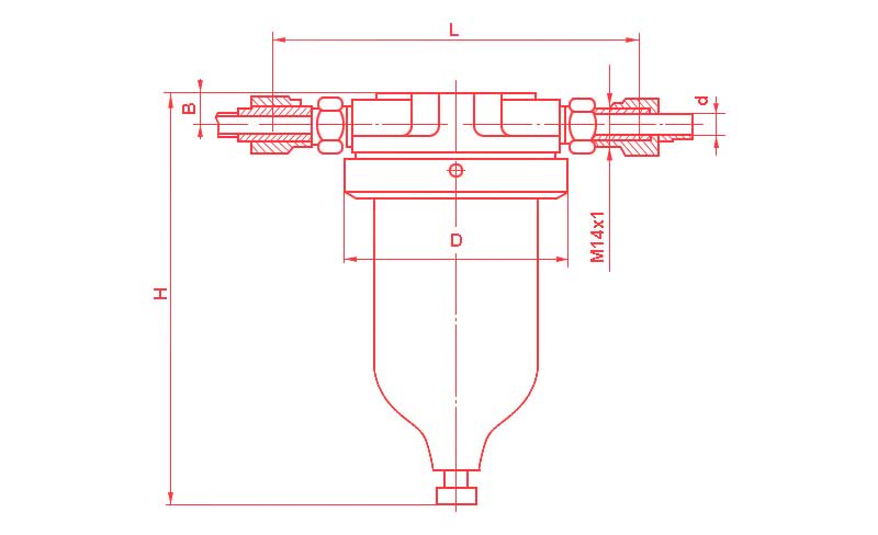 Рис.1. Габаритные размеры фильтра ФВ-6-02