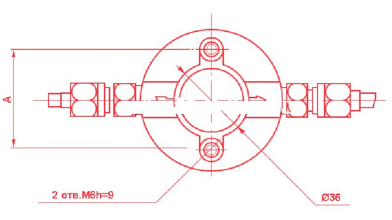 Рис.2. Присоединительные размеры фильтра ФВ-6-02