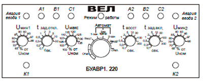 Рис. 2 Расположение органов управления и индикации БУАВР1