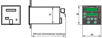 Рис.1. Габаритные размеры блока ручного управления БРУ-10