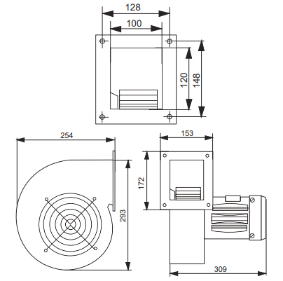 "Габариты вентилятора CMB/2 160"