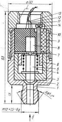 Рис.1. Схема габаритных размеров реле МРД-16 (1,6 МПа)