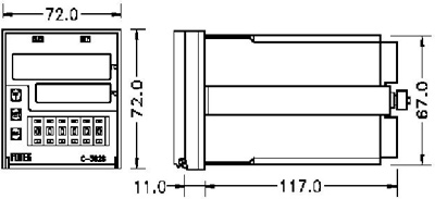 Рис.1. Габаритно-установочные размеры счетчика SC-3x