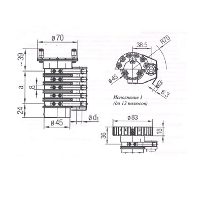 Рис.1. Схема габаритных размеров КТ 0900 - КТ25000