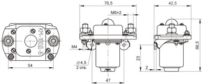 Рис.1. Чертеж контактора КМ-100ДВ