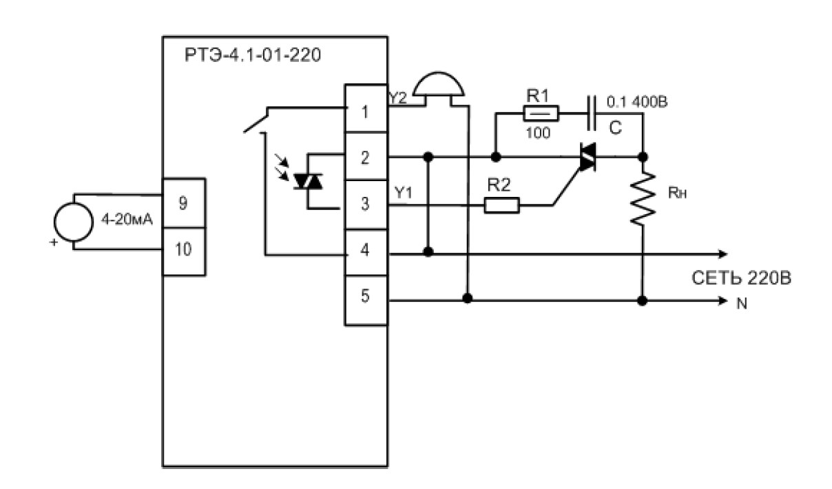 Рис.1 Схема подключения прибора РТЭ-4.1