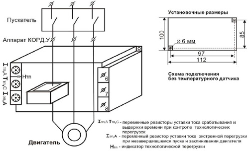 Рис.1. Схема монтажа аппарата КОРД.У