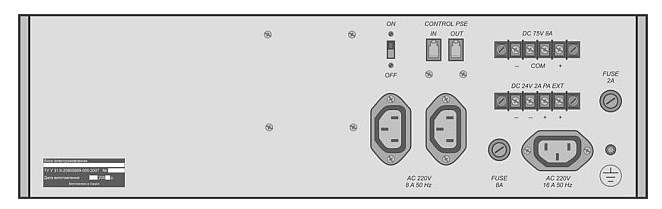 Рис.2.Общий вид задней панели оборудования электропитания БРЖ02-24/7