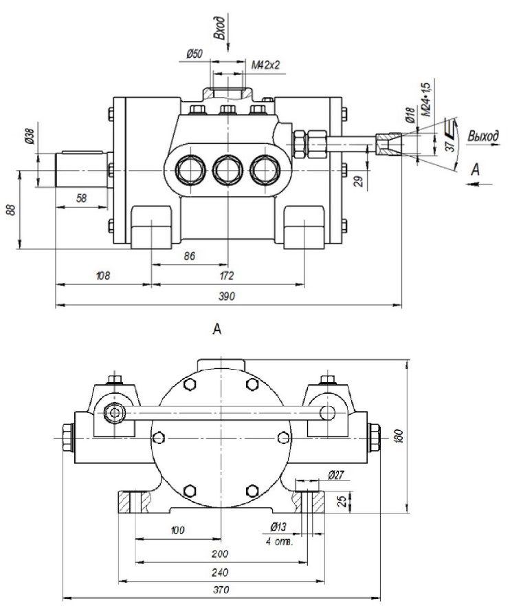 Размеры насоса Н-401УР