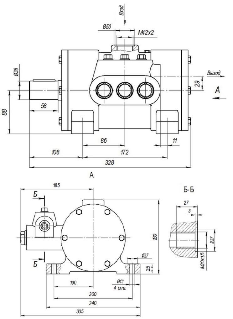 Размеры насоса Н-401