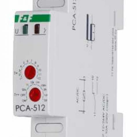 Реле времени PCA-512U  12-264В АС/DC, 8А, IP20, с задержкой выключения, монтаж на DIN-рейке 35мм фото 1