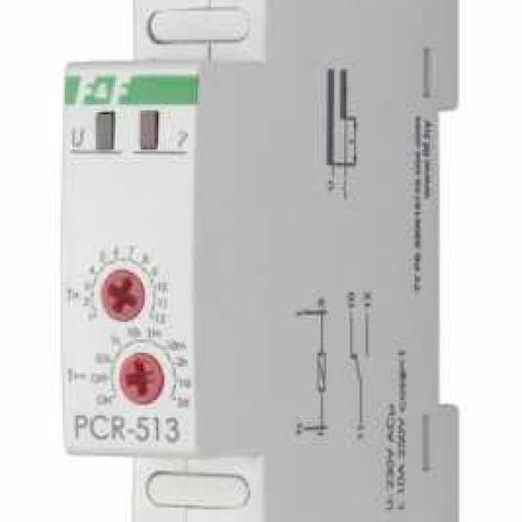 Реле времени PCR-513 230В, 8А, IP20, с задержкой включения, монтаж на DIN-рейке 35мм фото 1